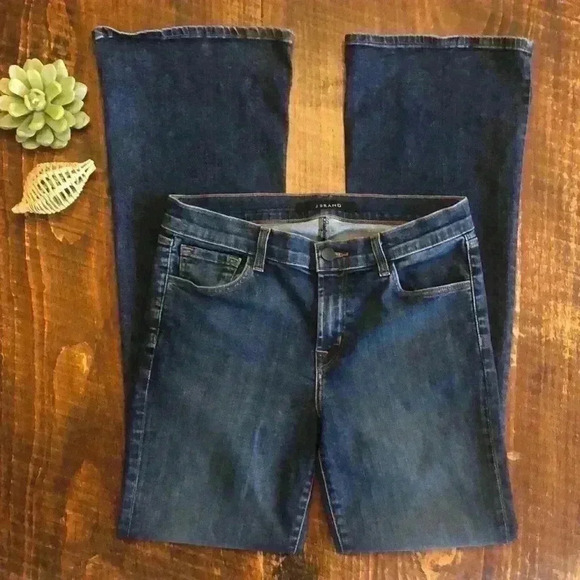 💙J Brand | Sallie Hi-rise Bootcut Jeans, Medium/Dark Wash - Picture 1 of 5